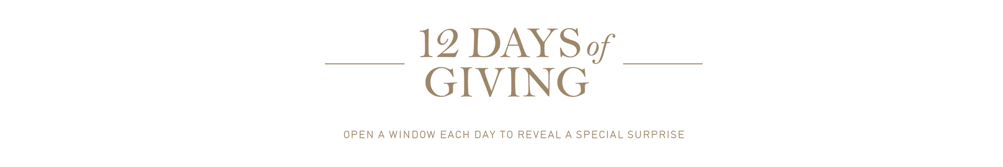 Promotional text for '12 Days of Giving' on a white background